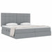Pat cu storage Gri deschis 200 x 200 cm Piele artificială - WALTI WALTI