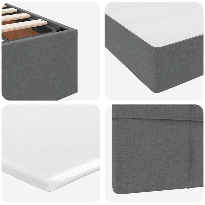 Pat cu storage Gri închis 200 x 200 cm Piele artificială - WALTI WALTI