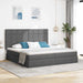 Pat cu storage Gri închis 200 x 200 cm Piele artificială - WALTI WALTI