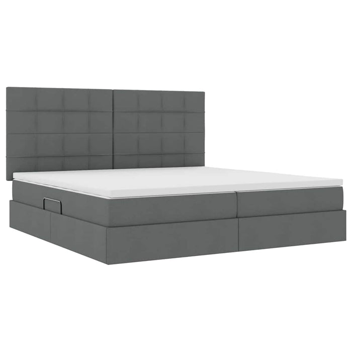Pat cu storage Gri închis 200 x 200 cm Piele artificială - WALTI WALTI