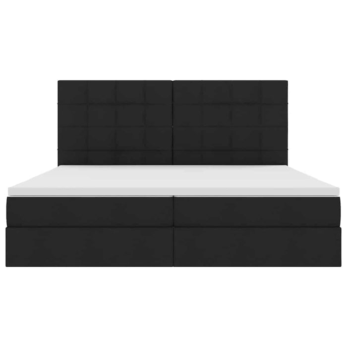 Pat cu storage cu saltea Negru 200 x 200 cm Piele artificială - WALTI WALTI