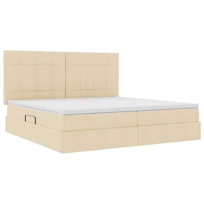 Pat cu saltea și spațiu de depozitare Creme 200 x 200 cm - WALTI WALTI