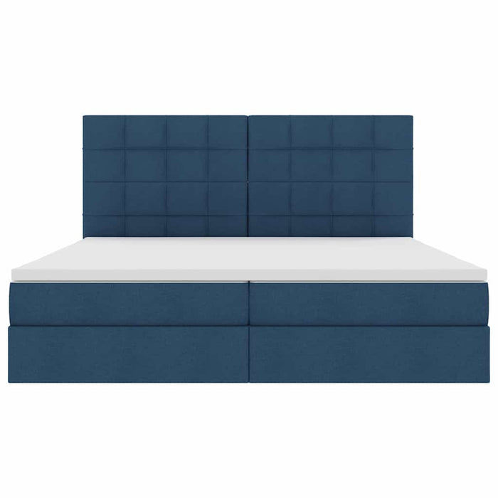 Pat cu saltea și spațiu de depozitare albastru 200 x 200 cm - WALTI WALTI