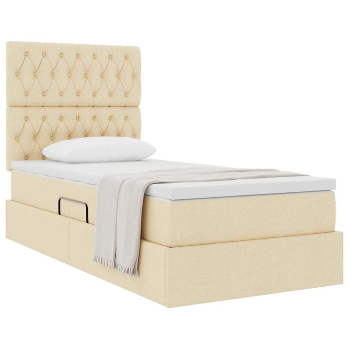 Pat cu saltea și spațiu de depozitare Creme 90 x 200 cm - WALTI WALTI