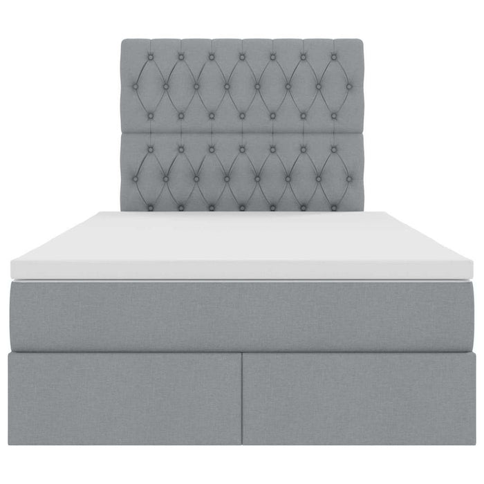 Pat cu storage Gri deschis 120 x 190 cm Piele artificială - WALTI WALTI