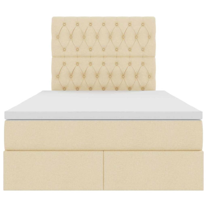 Pat cu storage cu saltea Creme 120 x 200 cm Piele artificială - WALTI WALTI