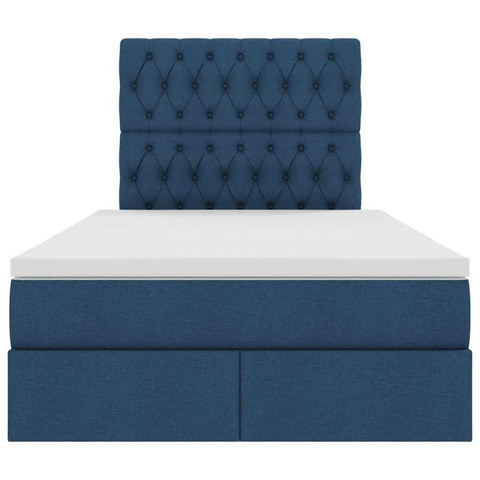 Pat cu storage albastru 120 x 200 cm Piele artificială - WALTI WALTI