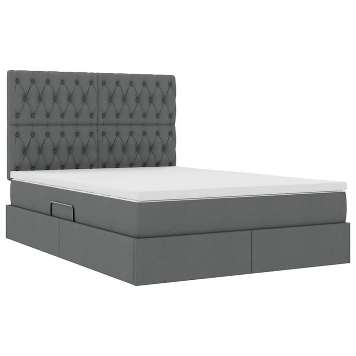 Pat cu storage Gri închis 140 x 190 cm Piele artificială - WALTI WALTI