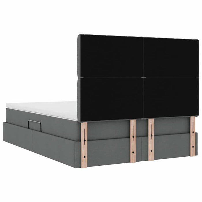 Pat cu storage Gri închis 140 x 190 cm Piele artificială - WALTI WALTI