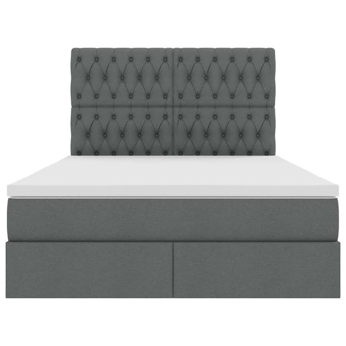 Pat cu storage Gri închis 140 x 190 cm Piele artificială - WALTI WALTI