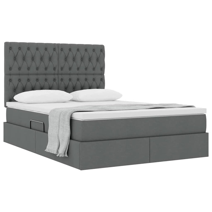 Pat cu storage Gri închis 140 x 190 cm Piele artificială - WALTI WALTI