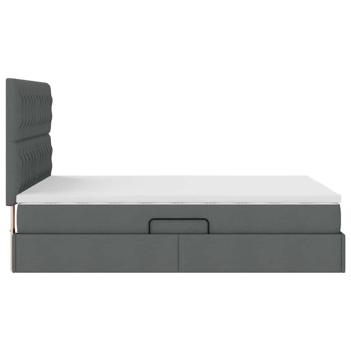 Pat cu storage Gri închis 140 x 190 cm Piele artificială - WALTI WALTI