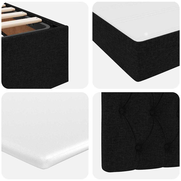Pat cu storage cu saltea Negru 140 x 190 cm Piele artificială - WALTI WALTI