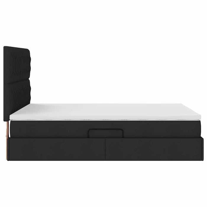 Pat cu storage cu saltea Negru 140 x 190 cm Piele artificială - WALTI WALTI