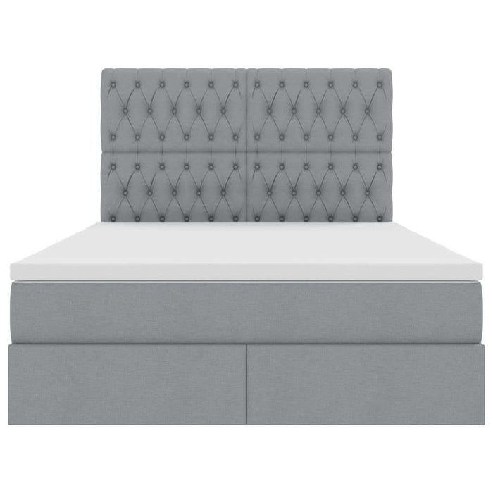 Pat cu storage Gri deschis 140 x 200 cm Piele artificială - WALTI WALTI