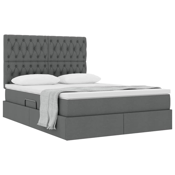 Pat cu saltea și spațiu de depozitare Gri închis 140 x 200 cm - WALTI WALTI