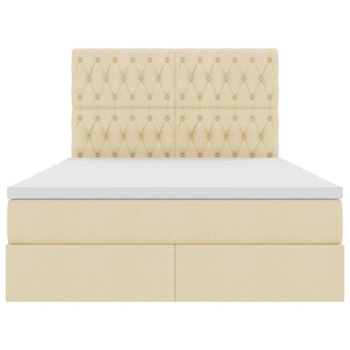 Pat cu storage cu saltea Creme 140 x 200 cm Piele artificială - WALTI WALTI