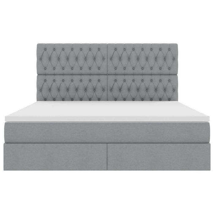 Pat cu storage Gri deschis 160 x 200 cm Piele artificială - WALTI WALTI