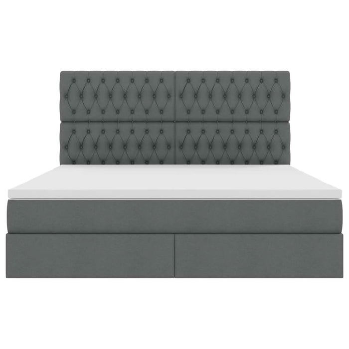 Pat cu storage Gri închis 160 x 200 cm Piele artificială - WALTI WALTI