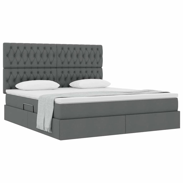 Pat cu storage Gri închis 160 x 200 cm Piele artificială - WALTI WALTI