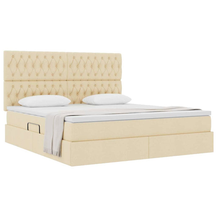 Pat cu storage cu saltea Creme 160 x 200 cm Piele artificială - WALTI WALTI