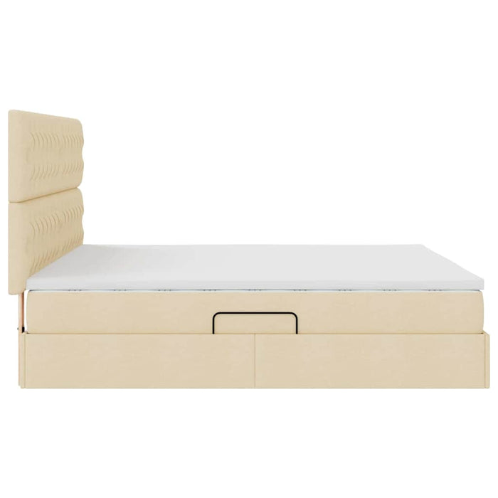 Pat cu storage cu saltea Creme 160 x 200 cm Piele artificială - WALTI WALTI