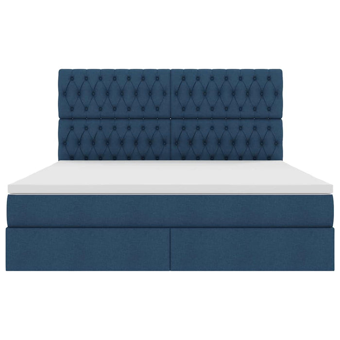 Pat cu storage albastru 160 x 200 cm Piele artificială - WALTI WALTI