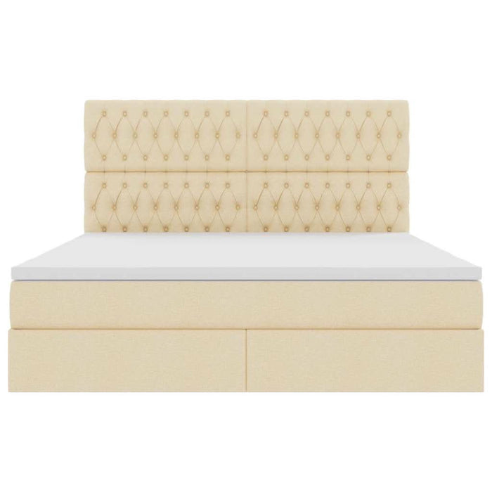 Pat cu storage cu saltea Creme 180 x 200 cm Piele artificială - WALTI WALTI