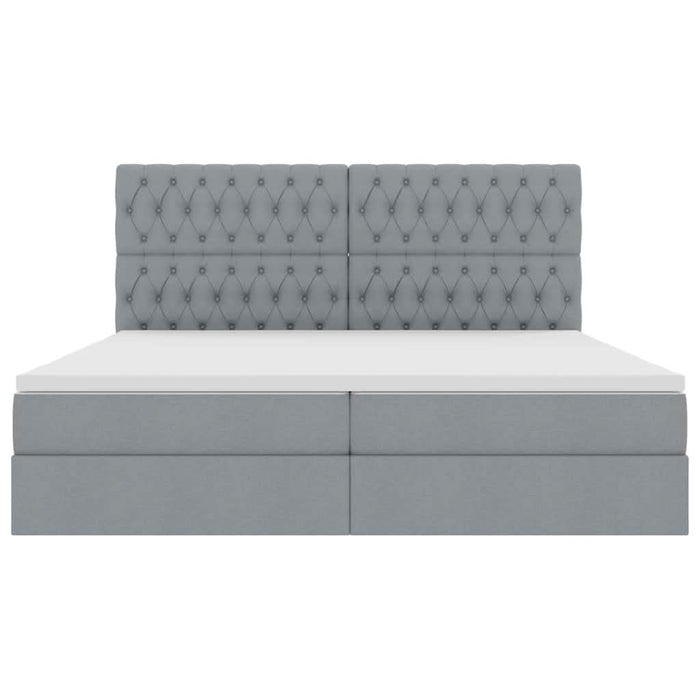 Pat cu storage Gri deschis 200 x 200 cm Piele artificială - WALTI WALTI