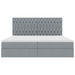 Pat cu storage Gri deschis 200 x 200 cm Piele artificială - WALTI WALTI