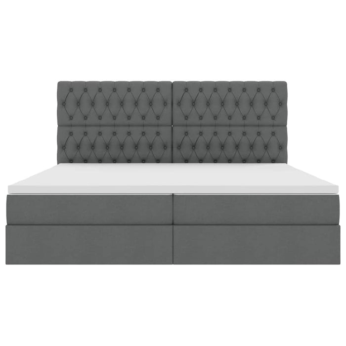 Pat cu saltea și spațiu de depozitare Gri închis 200 x 200 cm - WALTI WALTI