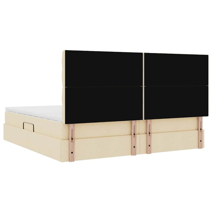 Pat cu saltea și spațiu de depozitare Creme 200 x 200 cm - WALTI WALTI