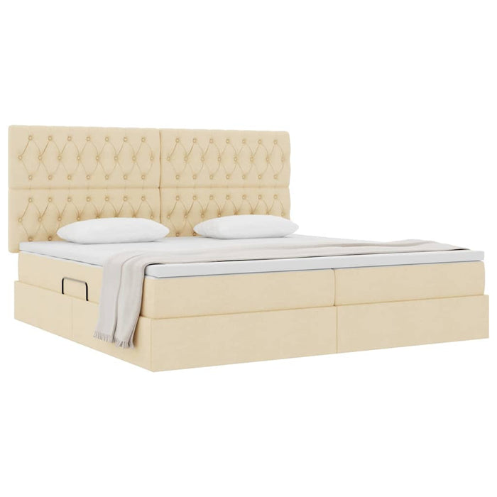 Pat cu saltea și spațiu de depozitare Creme 200 x 200 cm - WALTI WALTI