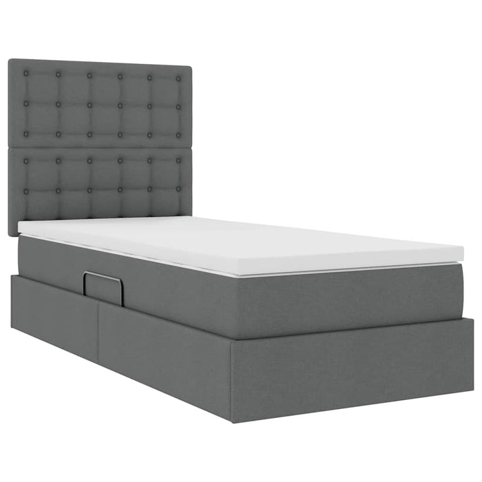 Pat cu saltea și spațiu de depozitare Gri închis 90 x 200 cm - WALTI WALTI