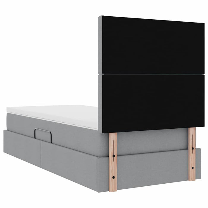 Pat cu saltea și spațiu de depozitare Gri deschis 100 x 200 cm - WALTI WALTI
