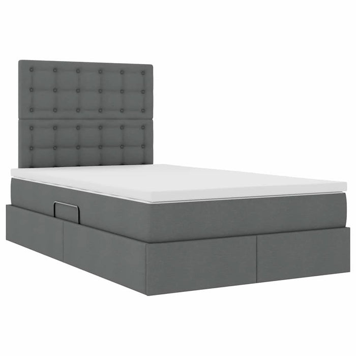 Pat cu storage Gri închis 120 x 190 cm Piele artificială - WALTI WALTI