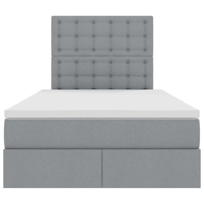 Pat cu storage Gri deschis 120 x 200 cm Piele artificială - WALTI WALTI