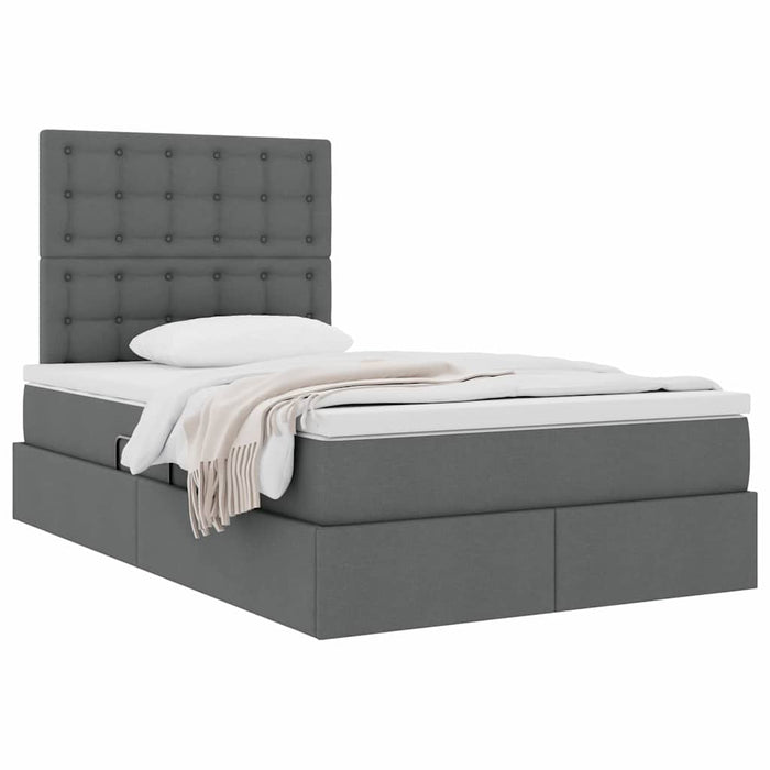 Pat cu storage Gri închis 120 x 200 cm Piele artificială - WALTI WALTI
