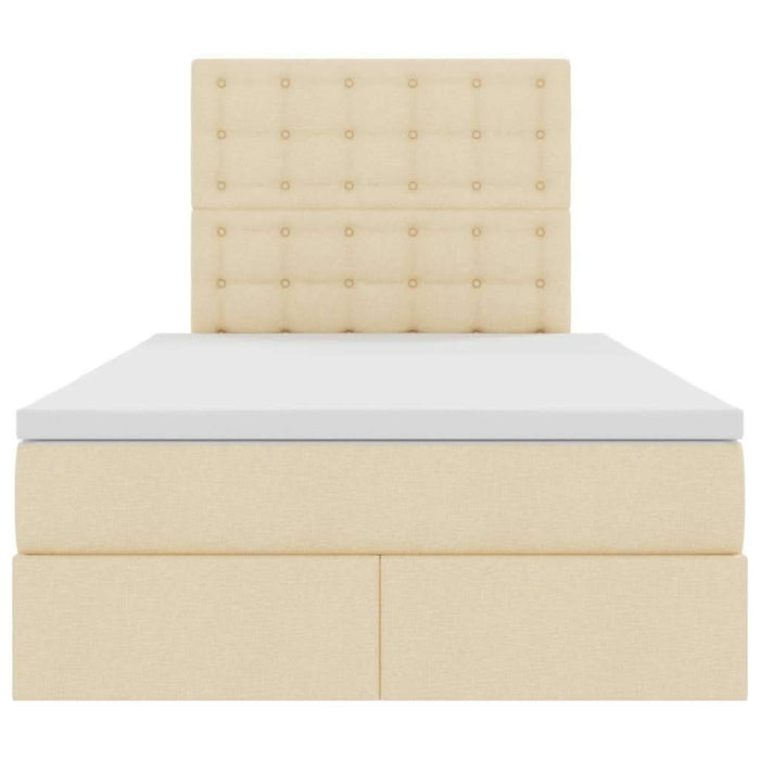 Pat cu storage cu saltea Creme 120 x 200 cm Piele artificială - WALTI WALTI
