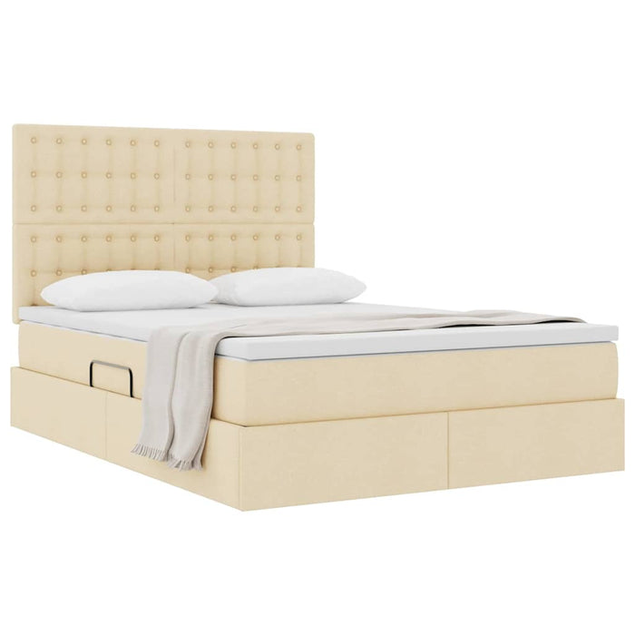 Pat cu saltea și spațiu de depozitare Creme 140 x 190 cm - WALTI WALTI