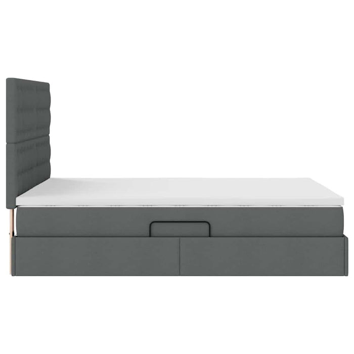 Pat cu storage Gri închis 140 x 200 cm Piele artificială - WALTI WALTI
