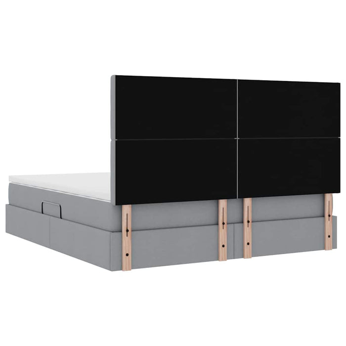 Pat cu storage Gri deschis 160 x 200 cm Piele artificială - WALTI WALTI