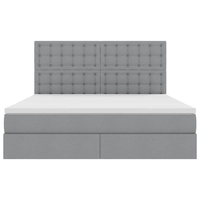 Pat cu storage Gri deschis 160 x 200 cm Piele artificială - WALTI WALTI