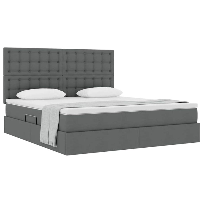 Pat cu saltea și spațiu de depozitare Gri închis 160 x 200 cm - WALTI WALTI