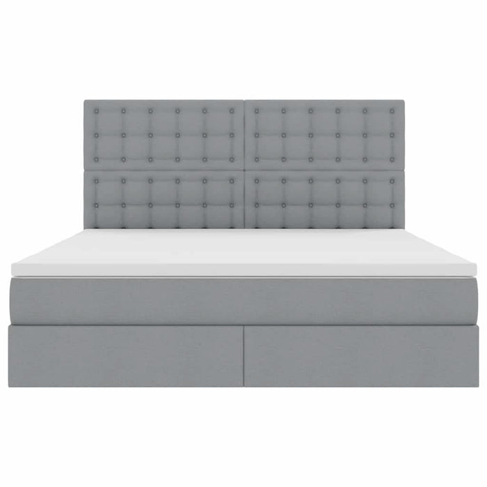 Pat cu storage Gri deschis 180 x 200 cm Piele artificială - WALTI WALTI