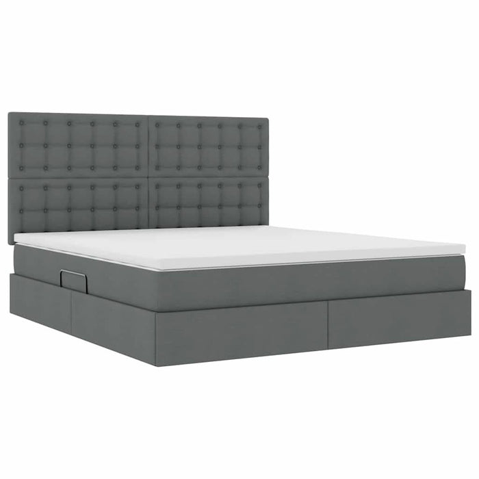 Pat cu storage Gri închis 180 x 200 cm Piele artificială - WALTI WALTI