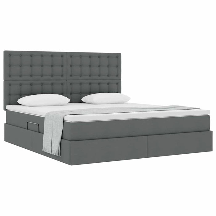 Pat cu storage Gri închis 180 x 200 cm Piele artificială - WALTI WALTI