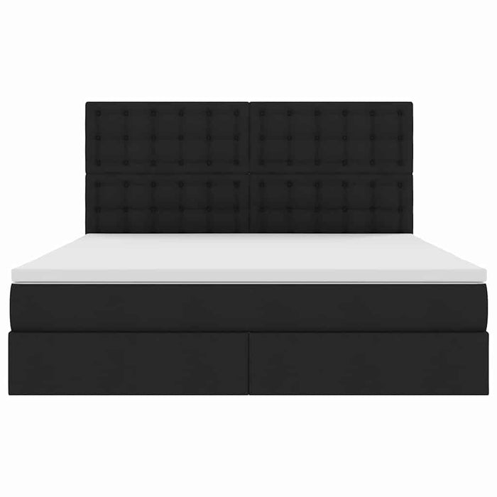 Pat cu storage cu saltea Negru 180 x 200 cm Piele artificială - WALTI WALTI