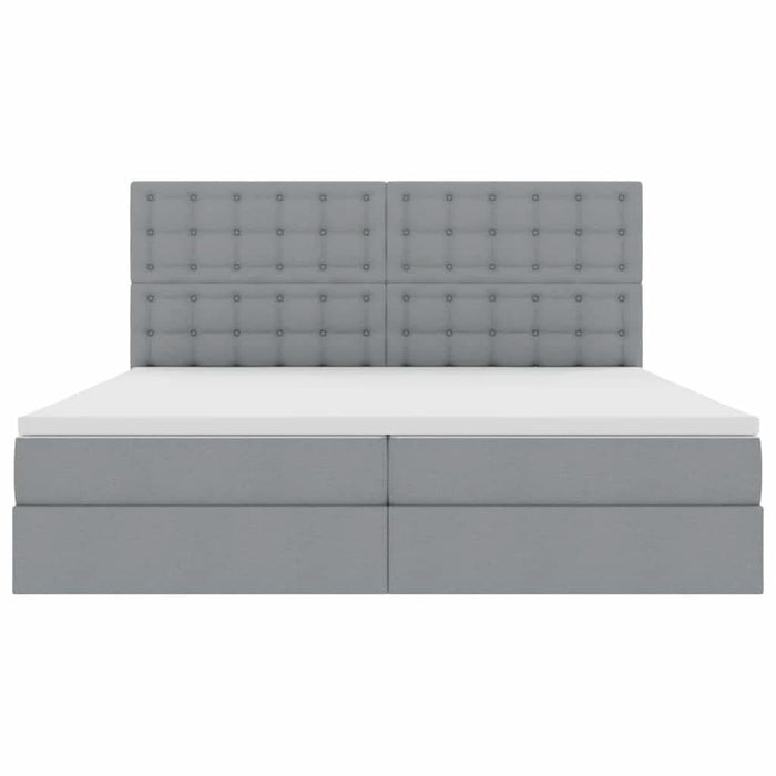 Pat cu storage Gri deschis 200 x 200 cm Piele artificială - WALTI WALTI
