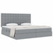 Pat cu storage Gri deschis 200 x 200 cm Piele artificială - WALTI WALTI